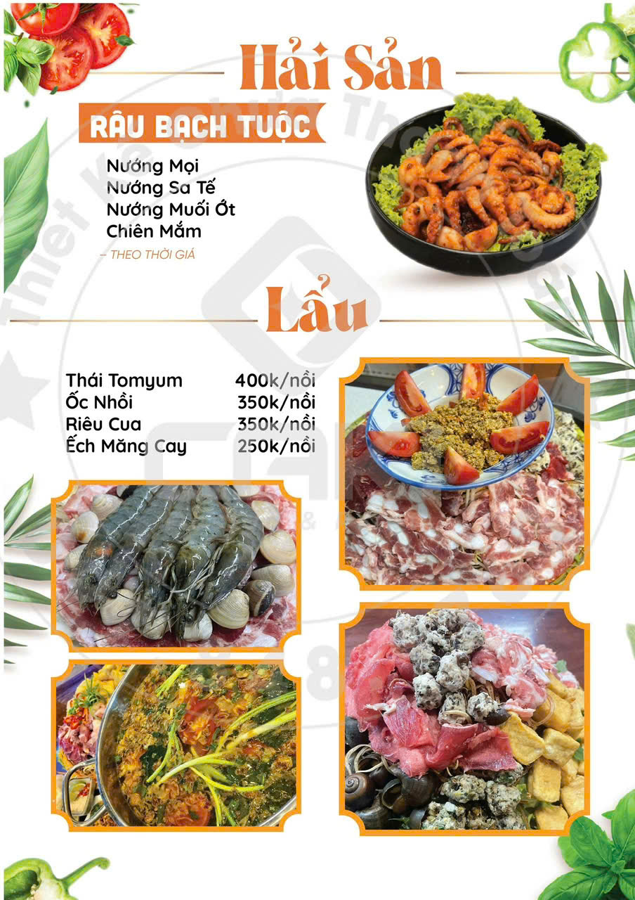 Thực đơn tham khảo