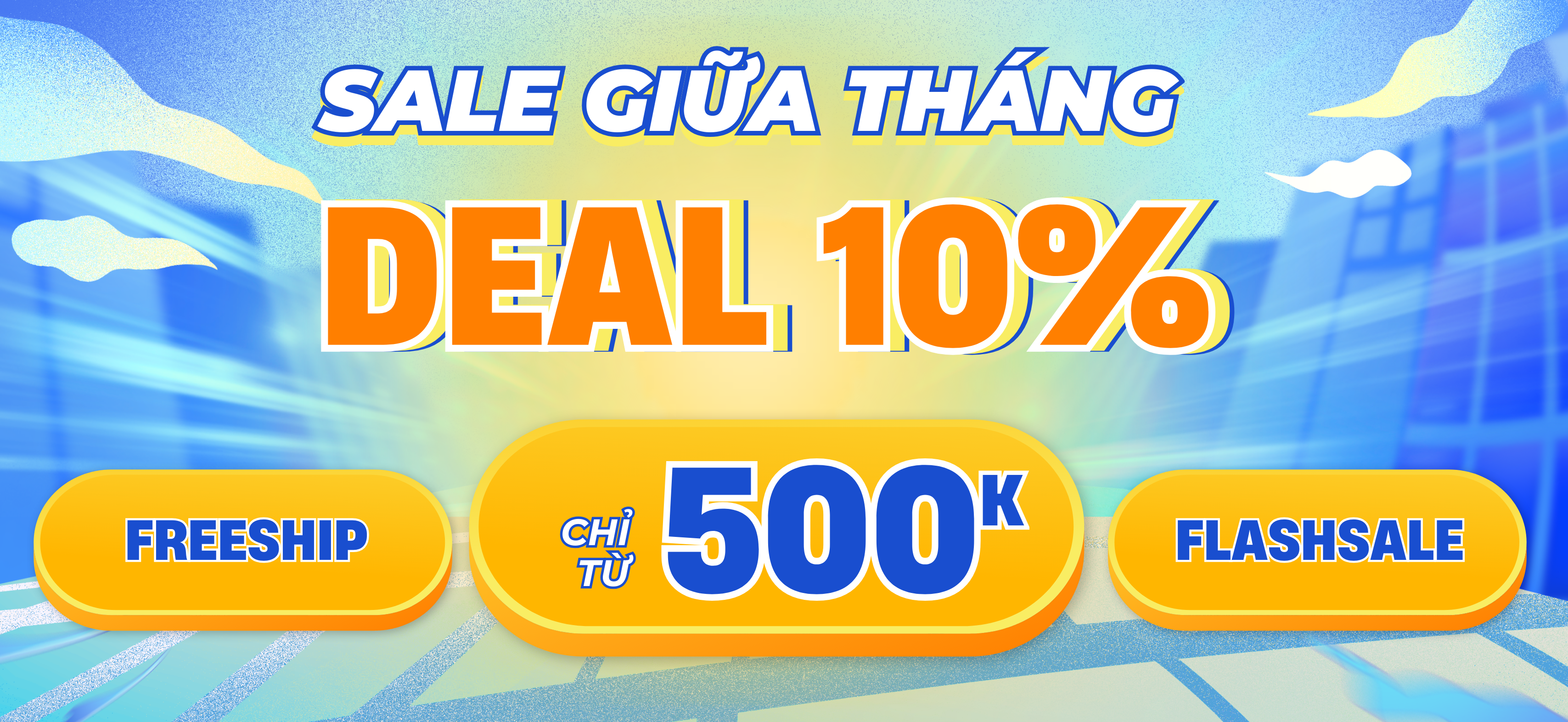 giảm 10% cho hóa đơn từ 500k trở lên